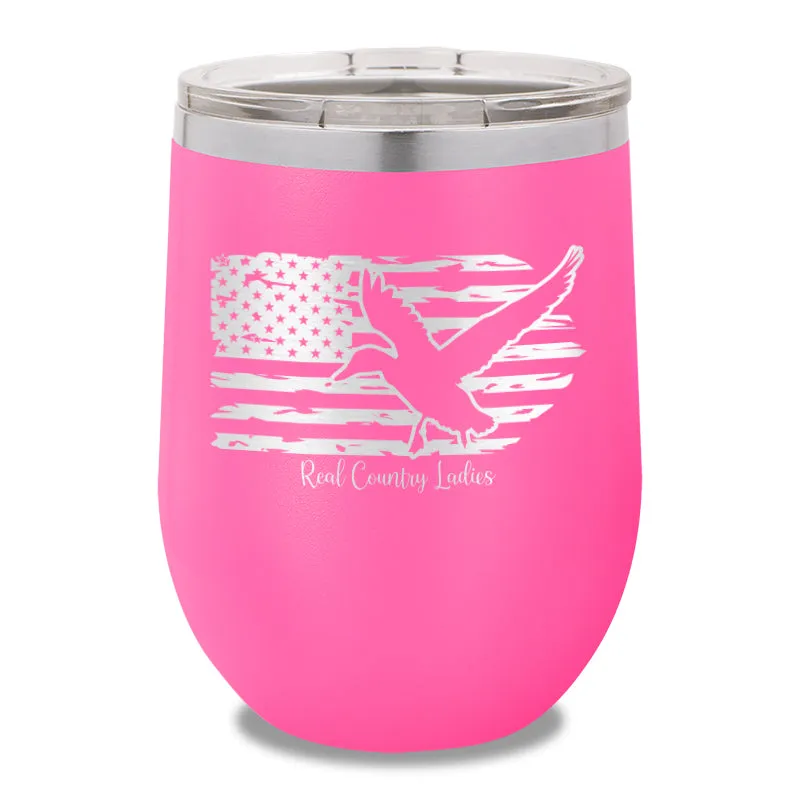 Duck USA Flag 12oz Stemless Wine Cup