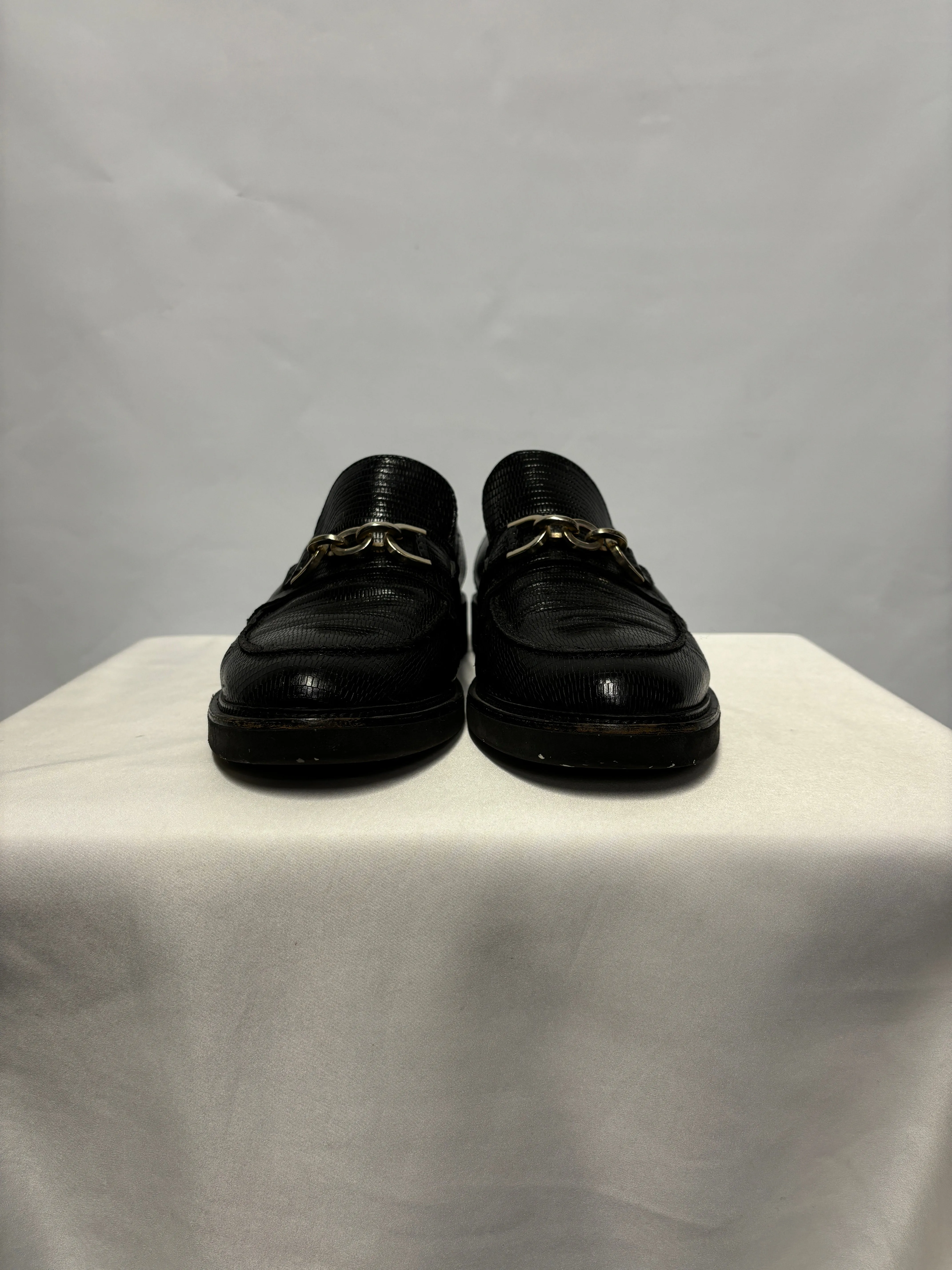 Dune Black Leather Loafers UK 8