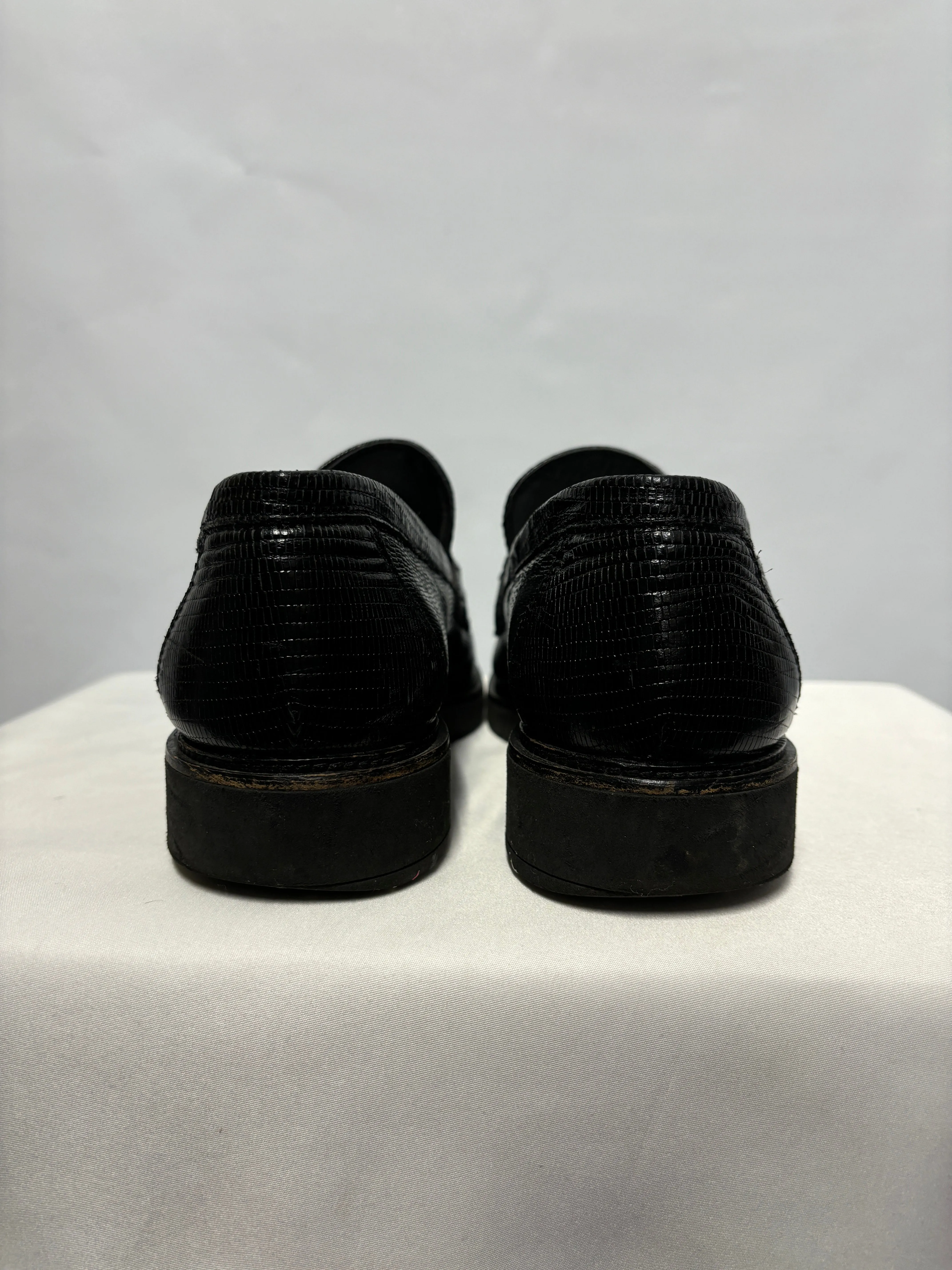 Dune Black Leather Loafers UK 8