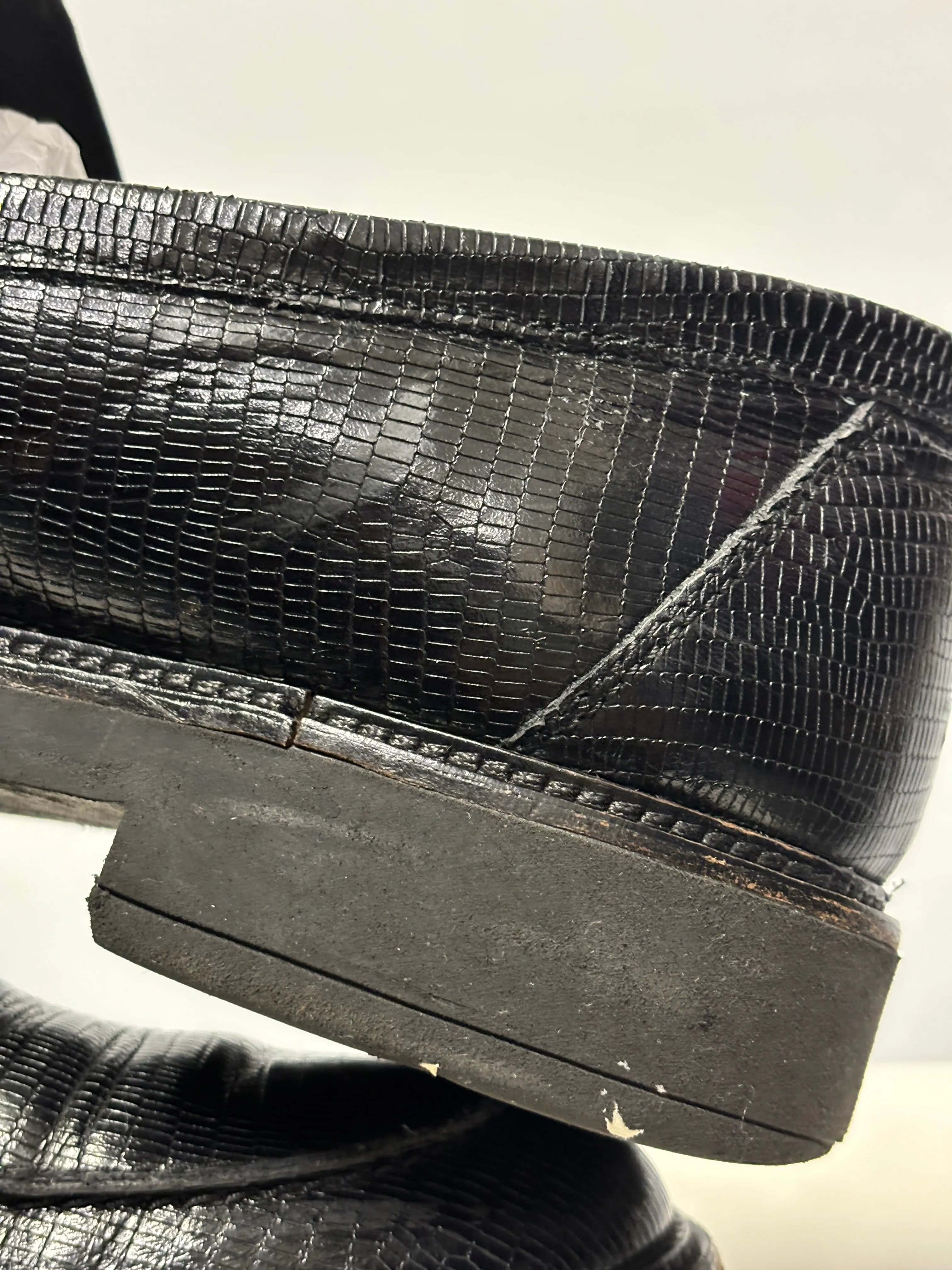 Dune Black Leather Loafers UK 8
