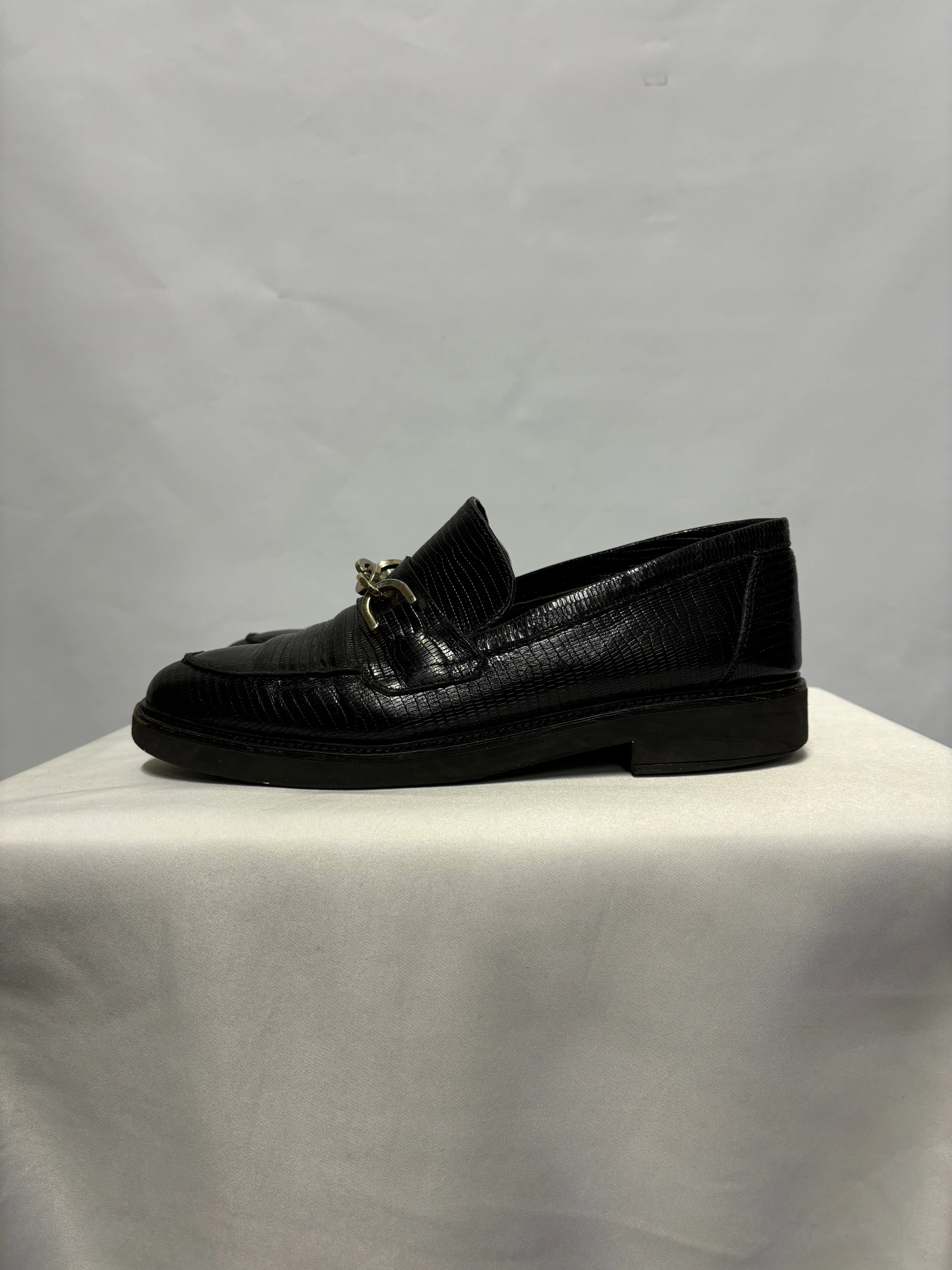 Dune Black Leather Loafers UK 8