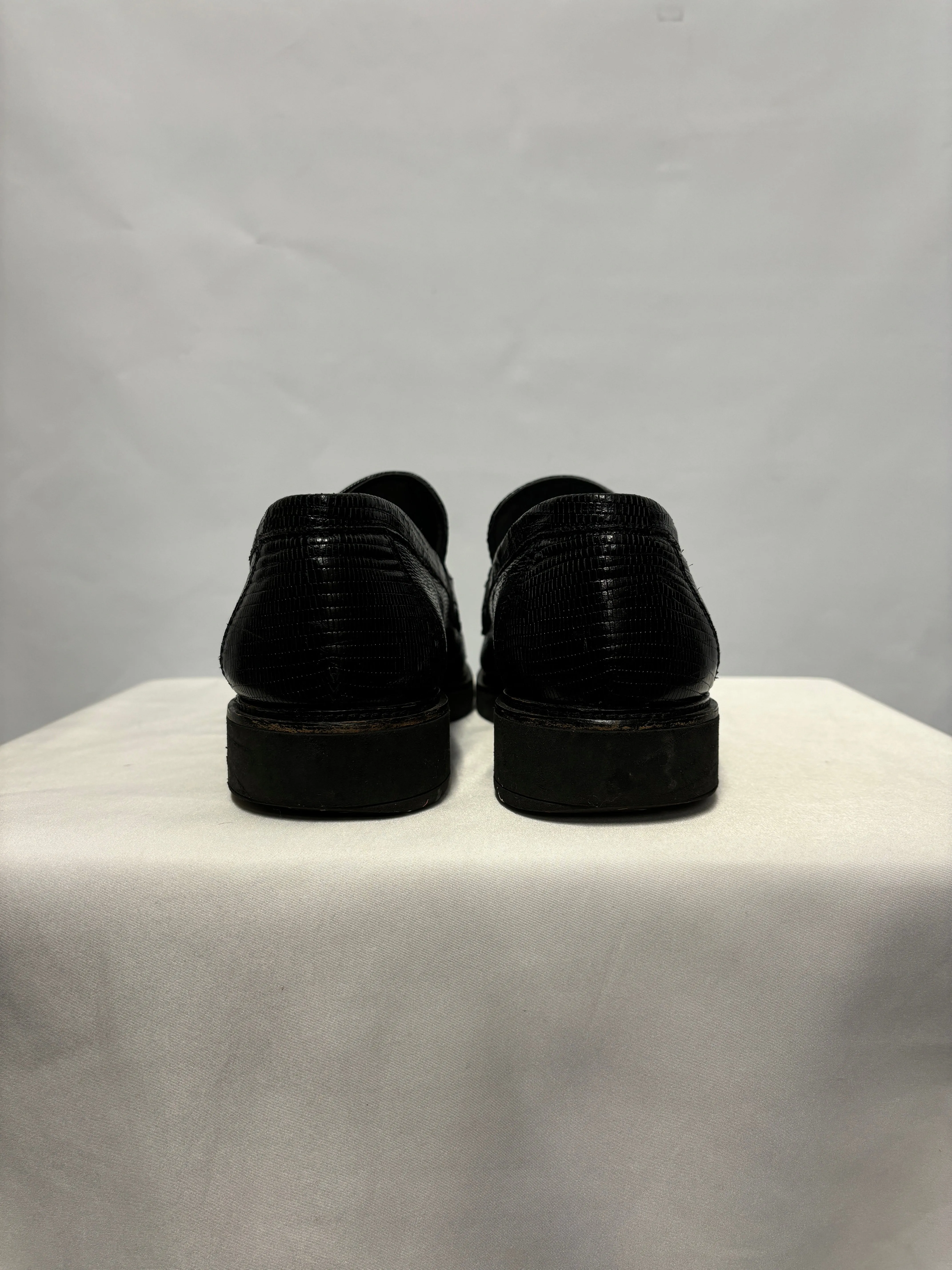 Dune Black Leather Loafers UK 8