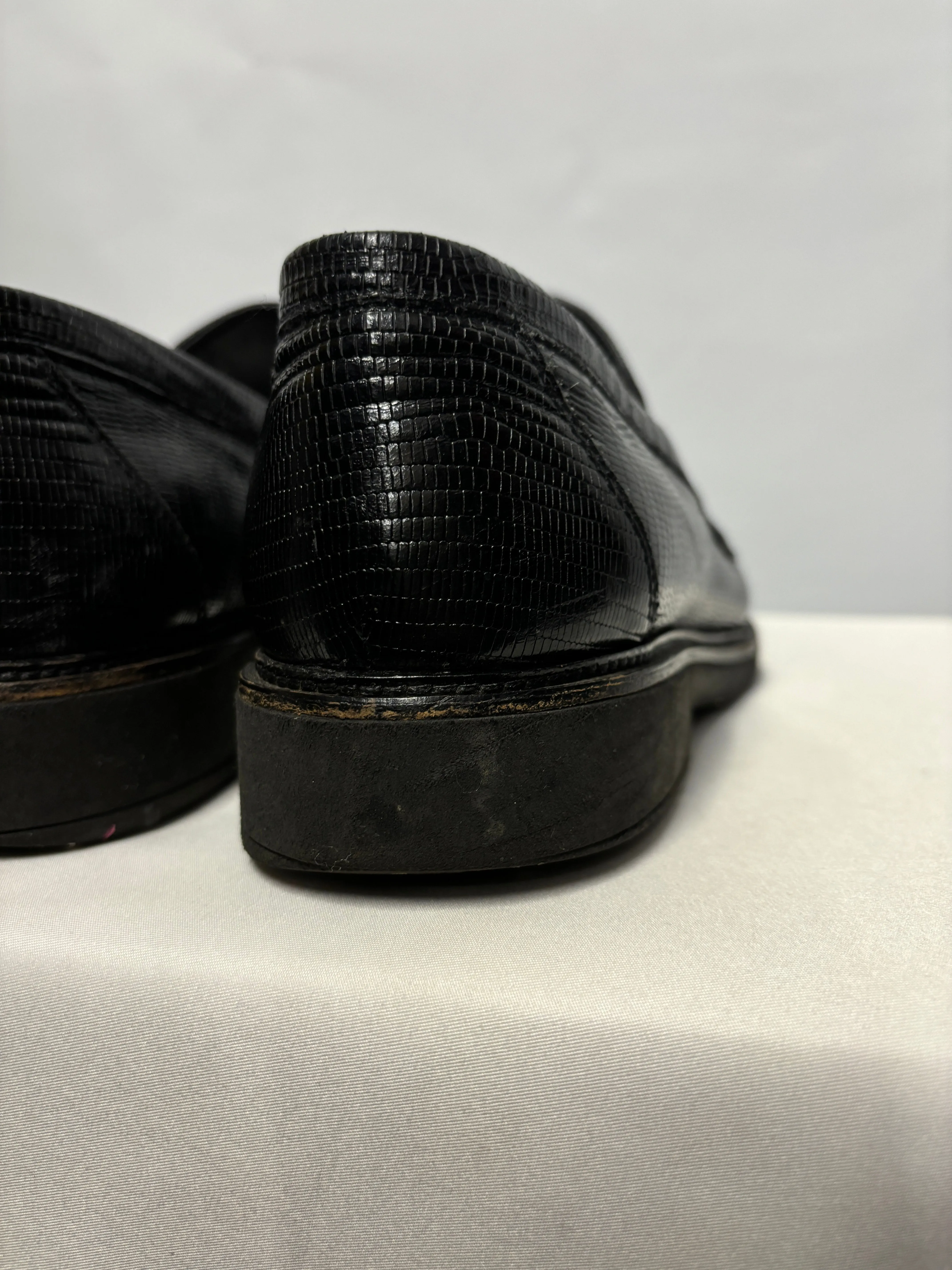 Dune Black Leather Loafers UK 8
