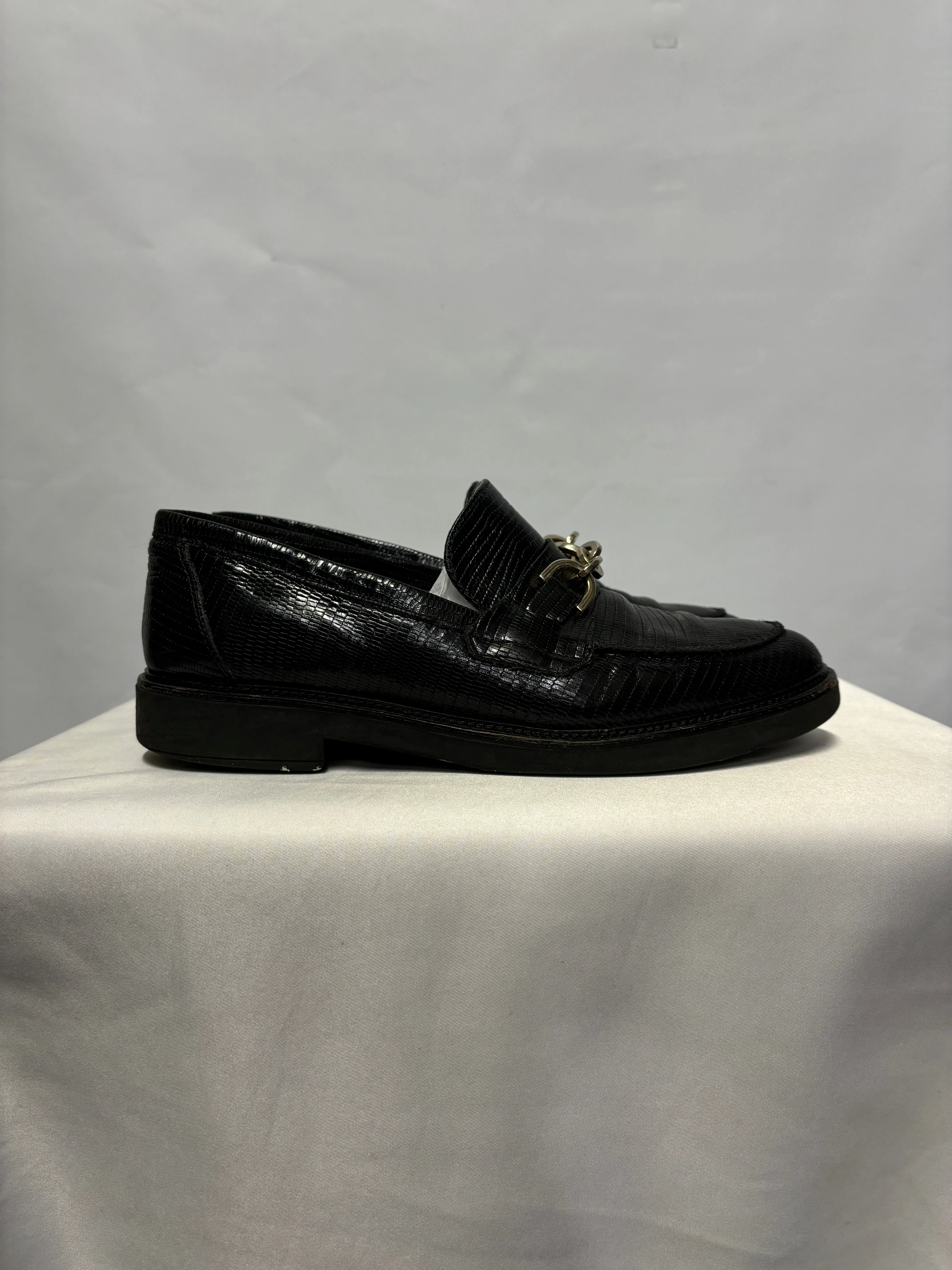 Dune Black Leather Loafers UK 8
