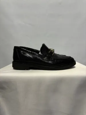 Dune Black Leather Loafers UK 8