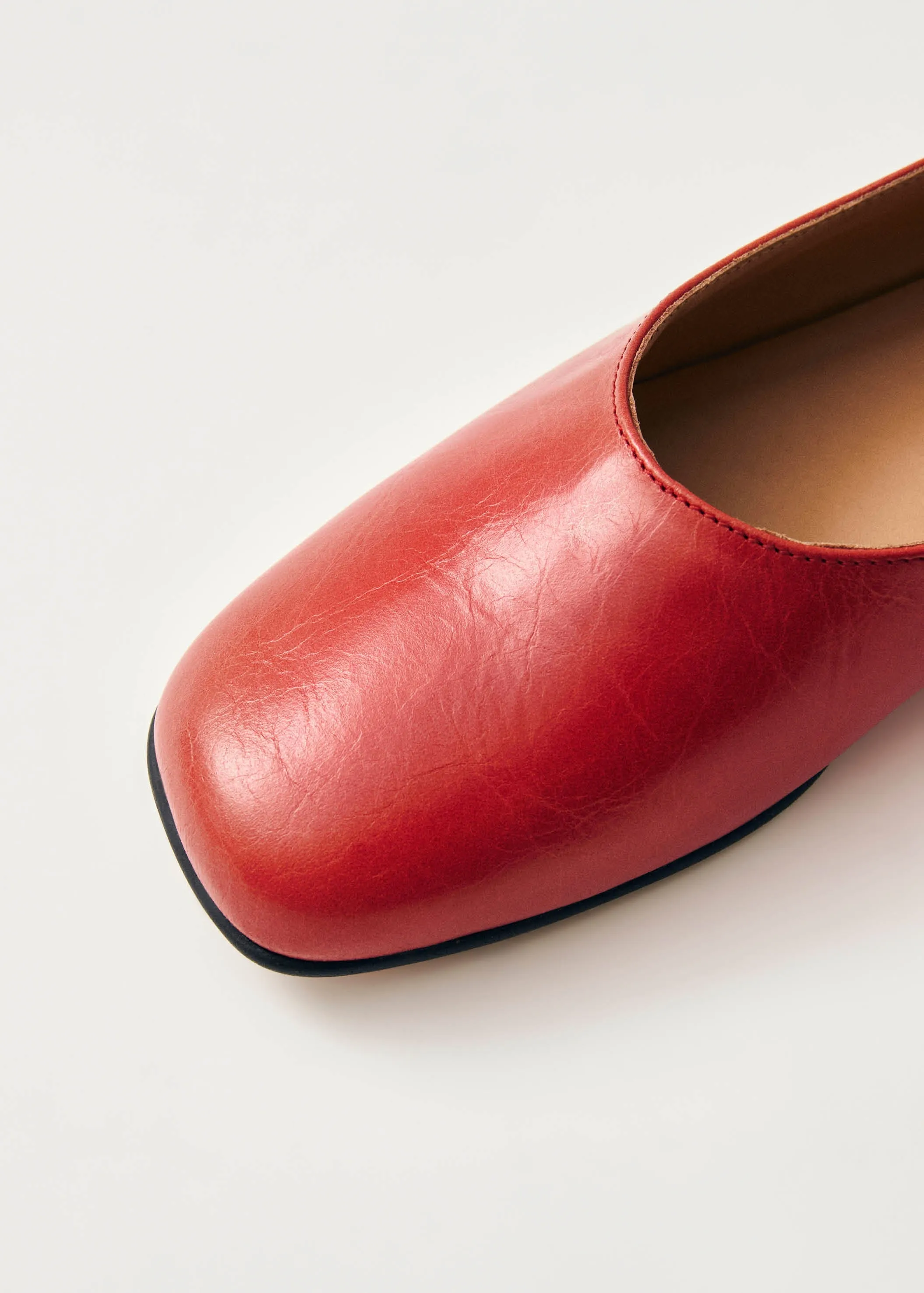 Edie Leather Ballet Flats Red