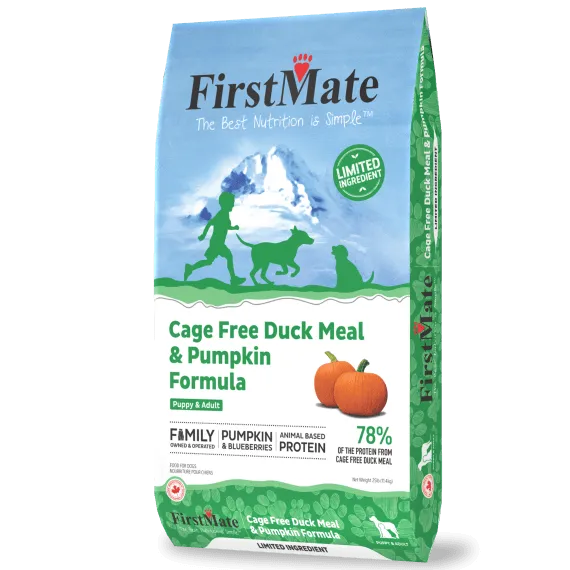 FirstMate LID Cage Free Duck Meal & Pumpkin Formula Dry Dog Food