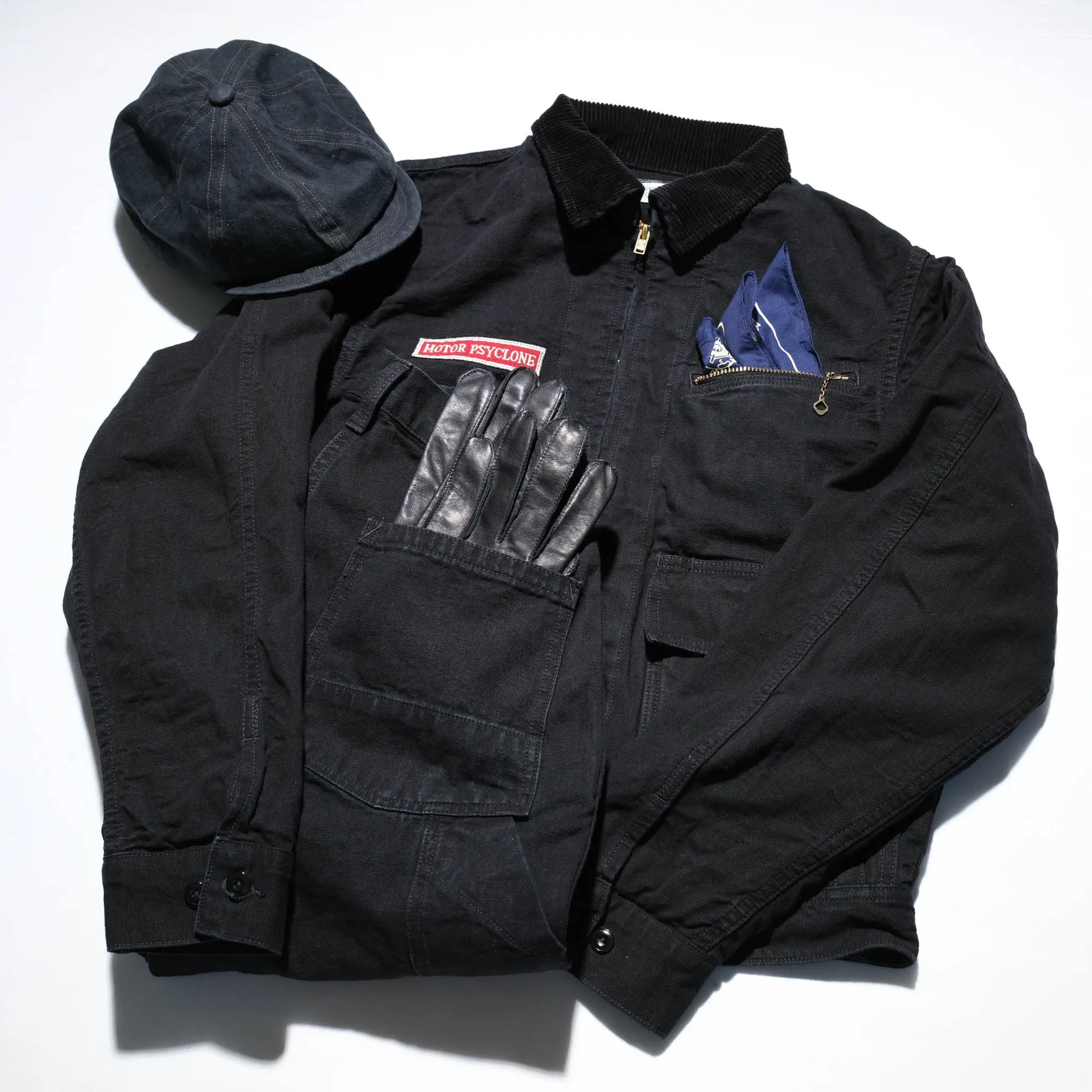 Freewheelers 11oz Duck Canvas "Chopper Builder" Work Trousers (Rude Black)