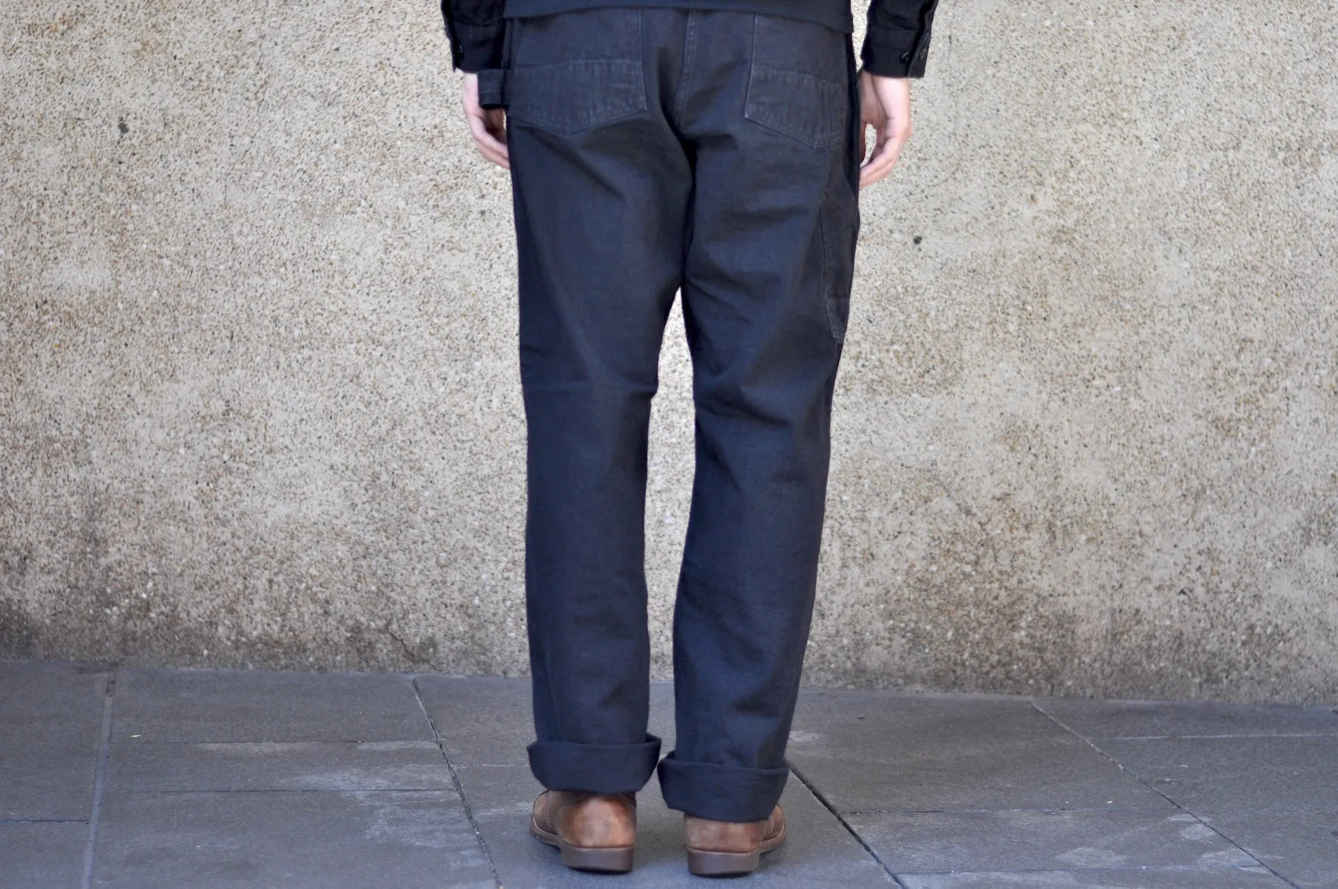 Freewheelers 11oz Duck Canvas "Chopper Builder" Work Trousers (Rude Black)
