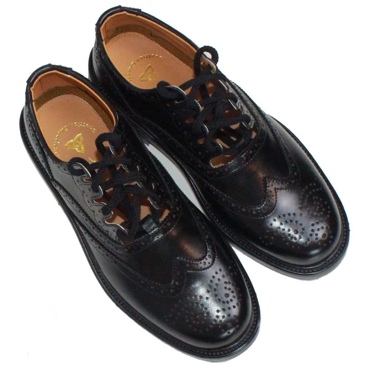 Ghillie Brogues Scottish Kilt Leather Shoes with Leather Sole UK Size 6-12