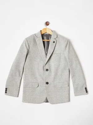 Grey Checked Single Breasted Blazer