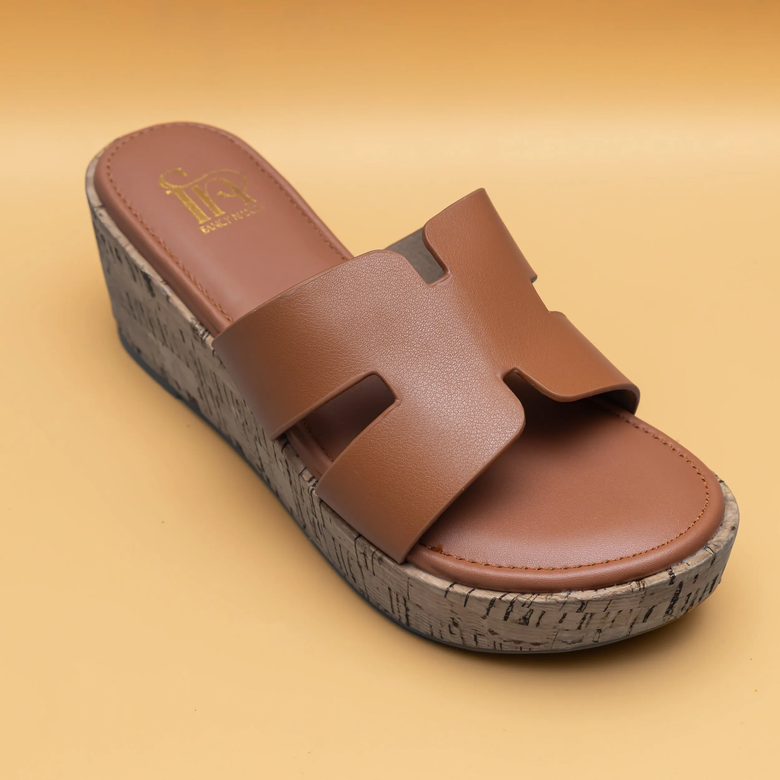 H Cork Wedges - Tan