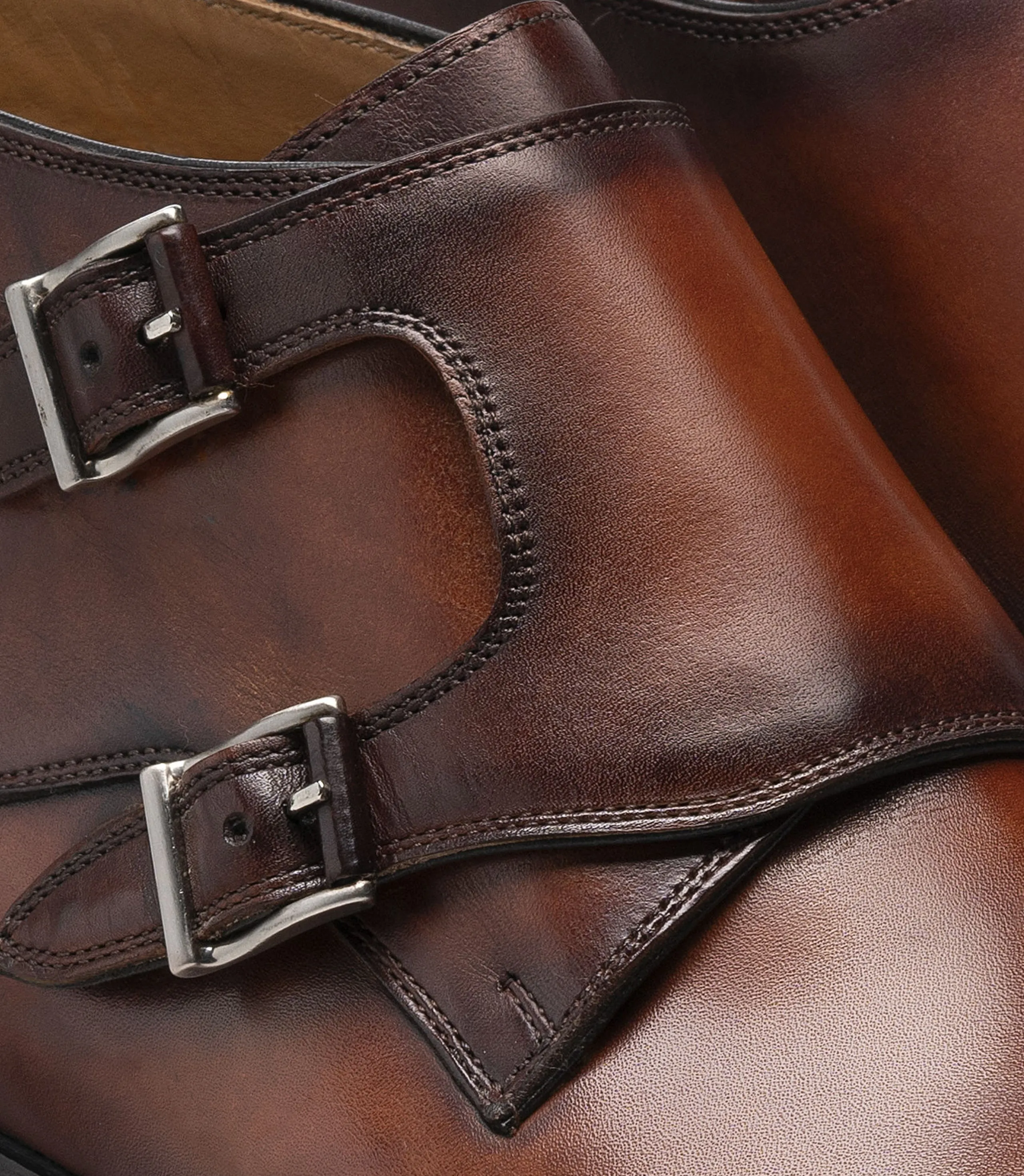 Height Increasing Brown Leather Chambery Monk Strap Boots
