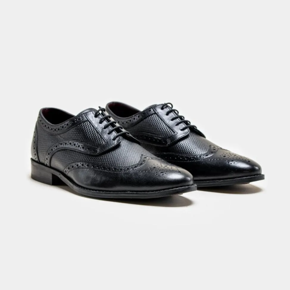 HOUSE OF CAVANI Orleans Brogue Shoe - BLACK
