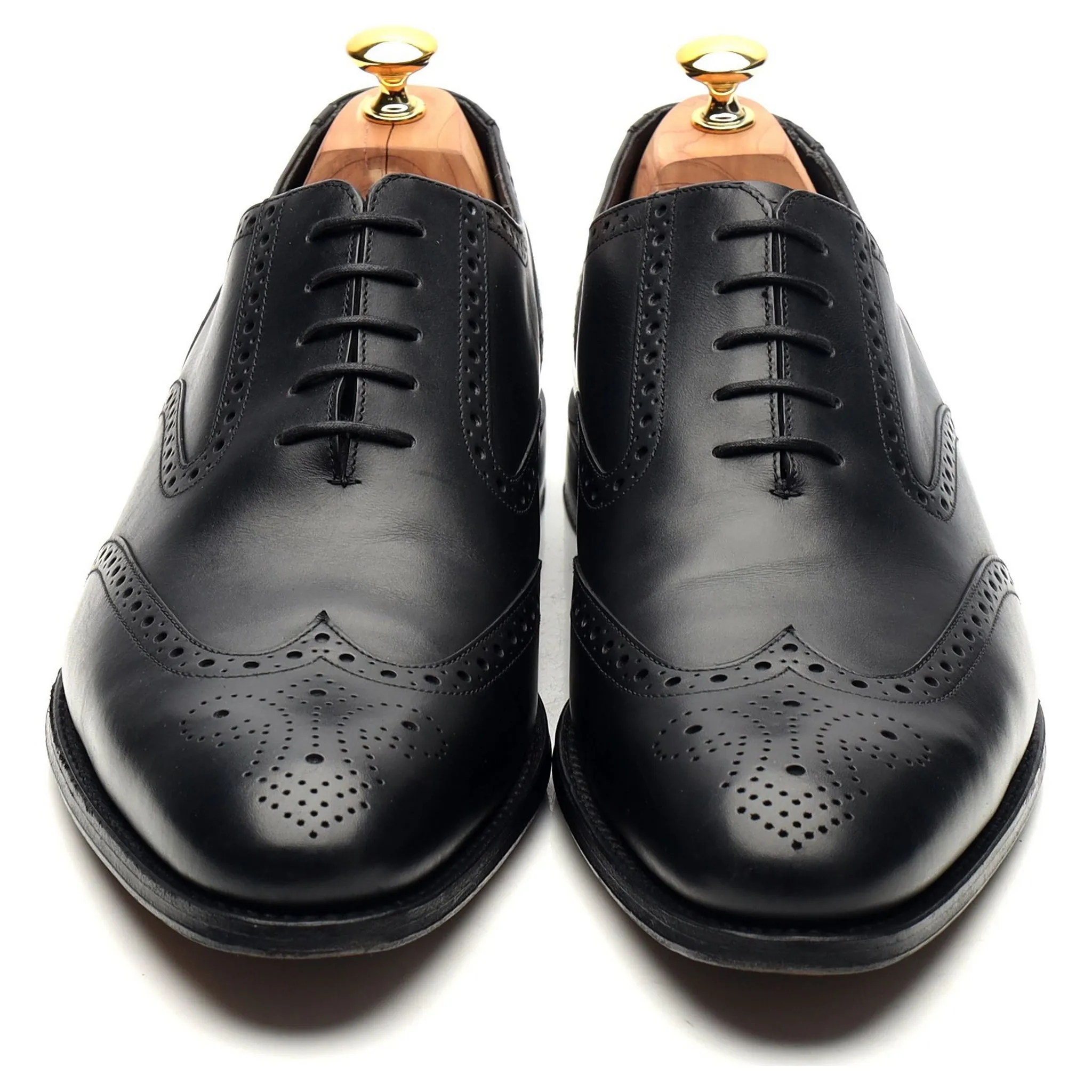 'Ilfracombe' Black Leather Oxford Brogues UK 11