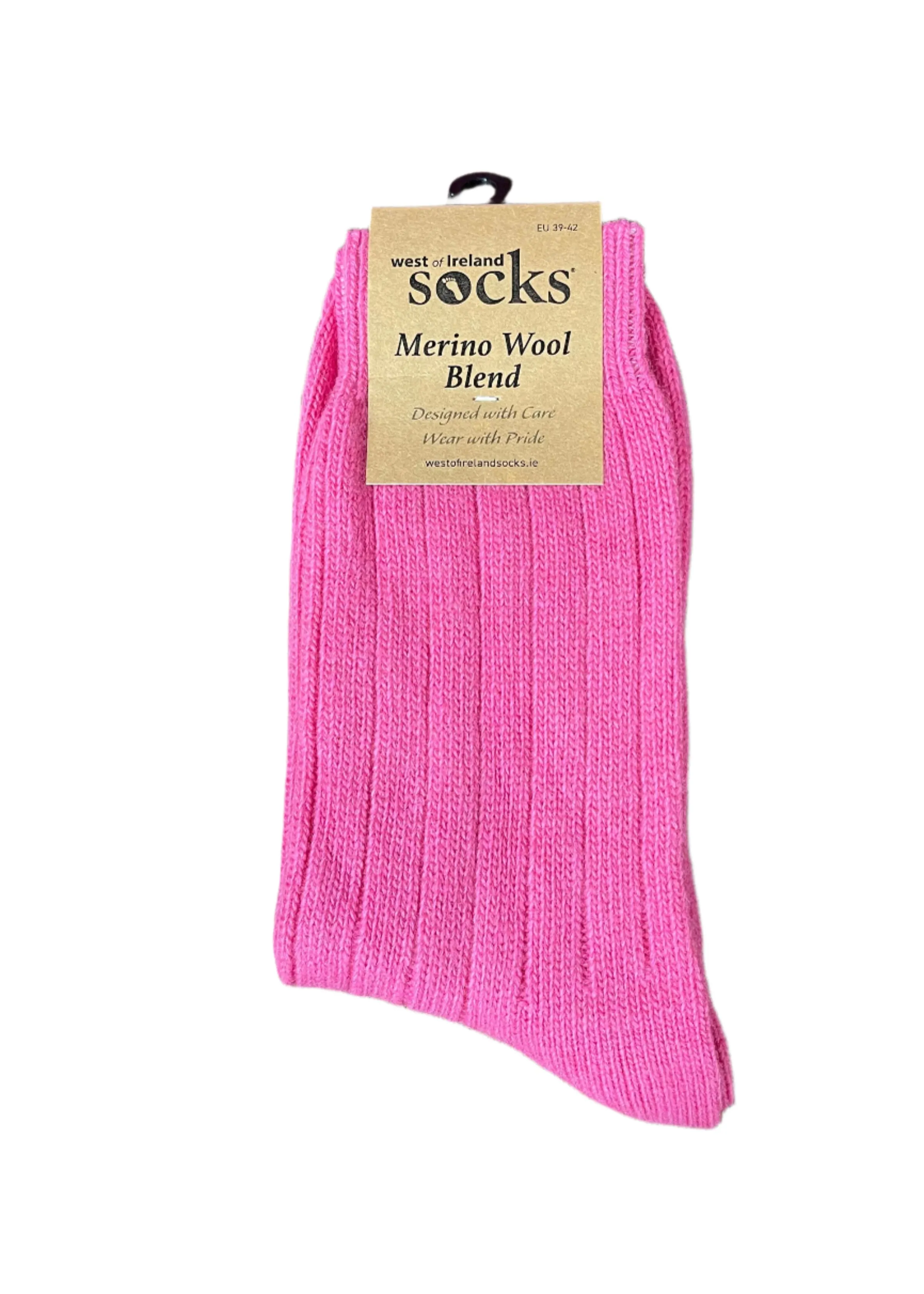 Irish Merino Wool Socks | Pink