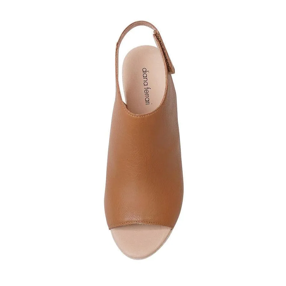 Jamcie Dark Tan Leather Wedges