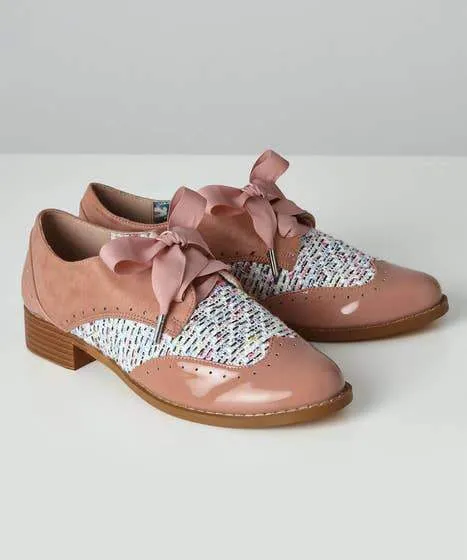 Joe Browns Morningside Tweed Blush Brogues