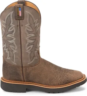 'Justin' Men's 11" Scottsbluff Western Square Toe EH Soft Toe Work - Grey