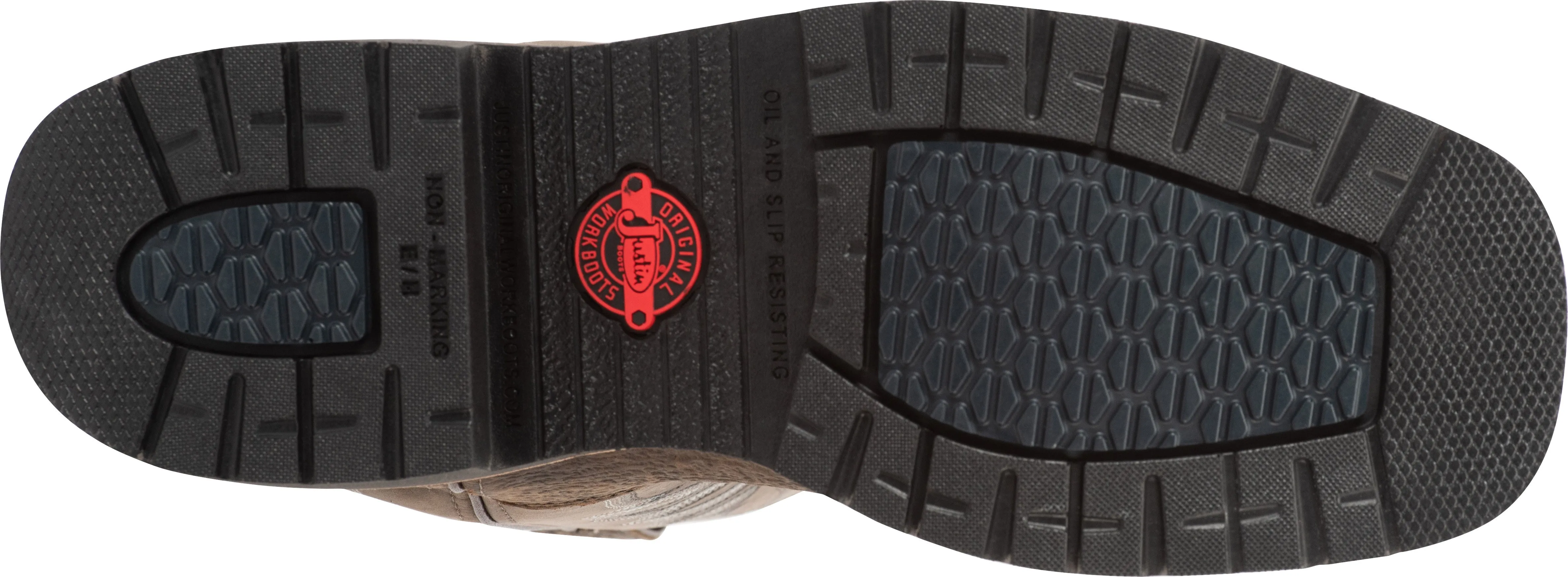 'Justin' Men's 11" Scottsbluff Western Square Toe EH Soft Toe Work - Grey