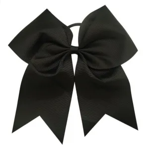 Kenz Laurenz Cheer Bows Black Cheerleading Softball - Gifts for Girls and Women Team Bow with Ponytail Holder Complete Your Cheerleader Outfit Uniform Strong Hair Ties Bands Elastics (1)
