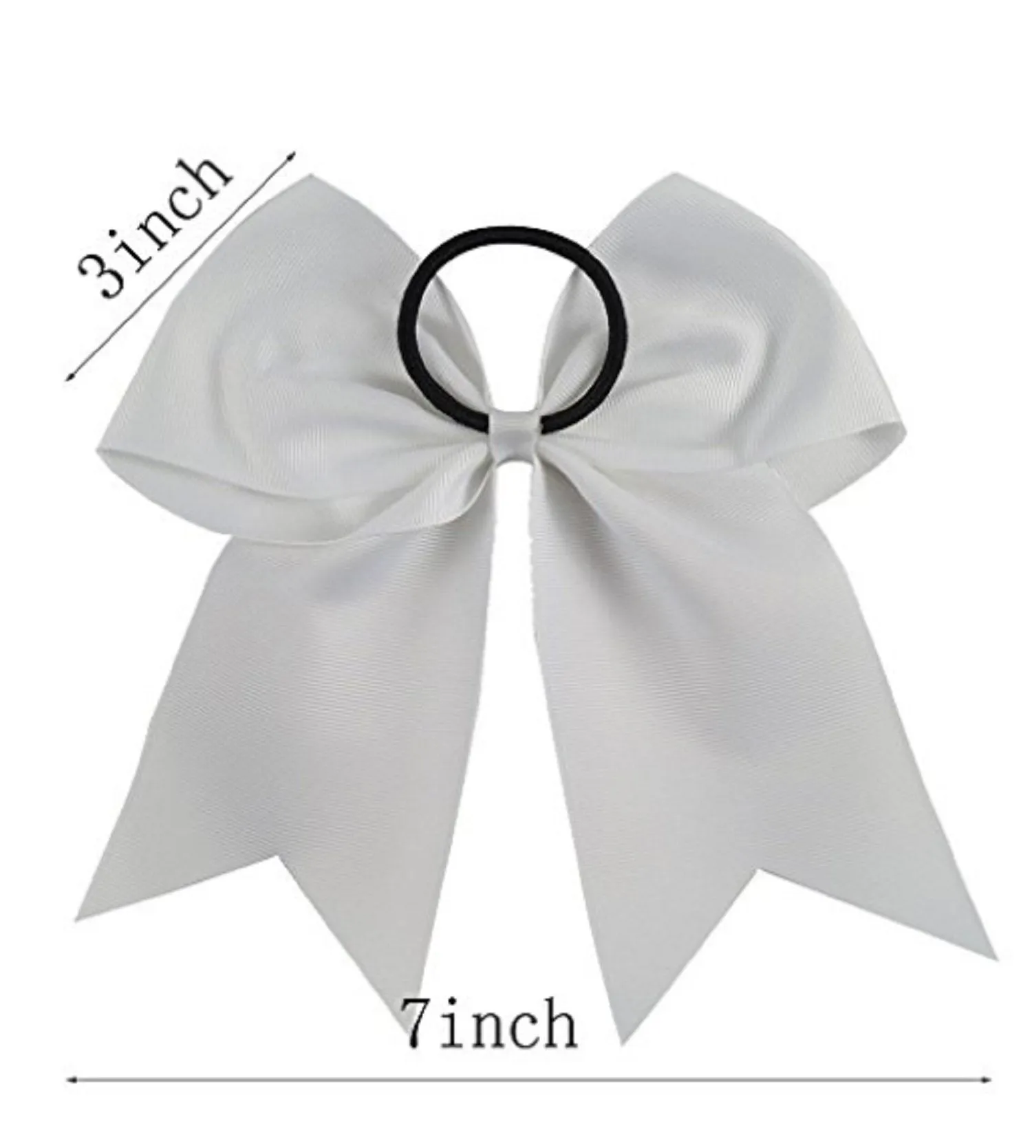 Kenz Laurenz Cheer Bows Black Cheerleading Softball - Gifts for Girls and Women Team Bow with Ponytail Holder Complete Your Cheerleader Outfit Uniform Strong Hair Ties Bands Elastics (1)