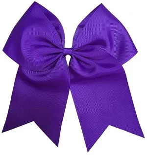 Kenz Laurenz Cheer Bows Purple Cheerleading Softball - Gifts for Girls and Women Team Bow with Ponytail Holder Complete Your Cheerleader Outfit Uniform Strong Hair Ties Bands Elastics (1)