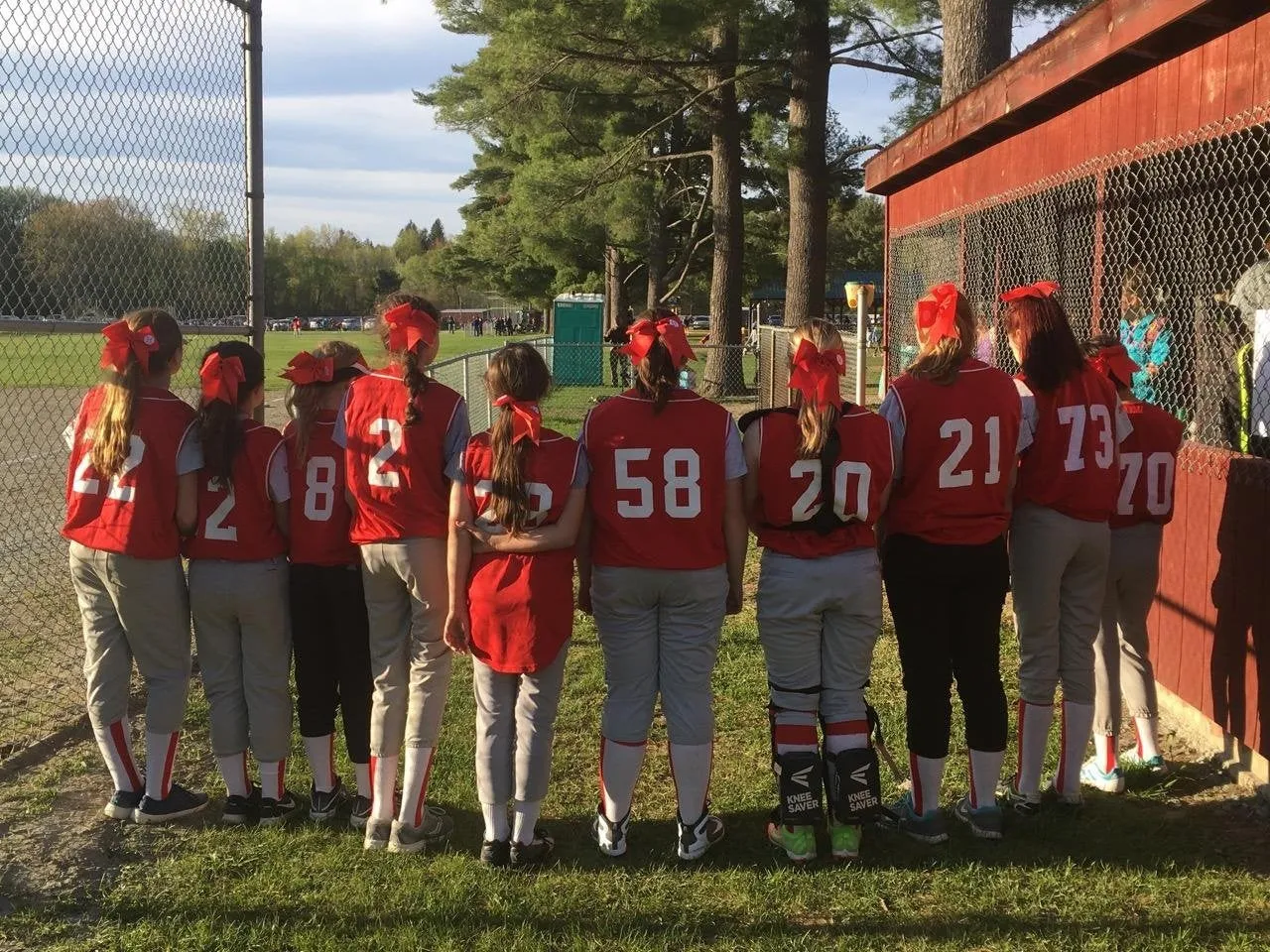Kenz Laurenz Cheer Bows Red Cheerleading Softball - Gifts for Girls and Women Team Bow with Ponytail Holder Complete Your Cheerleader Outfit Uniform Strong Hair Ties Bands Elastics (1)