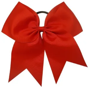 Kenz Laurenz Cheer Bows Red Cheerleading Softball - Gifts for Girls and Women Team Bow with Ponytail Holder Complete Your Cheerleader Outfit Uniform Strong Hair Ties Bands Elastics (1)