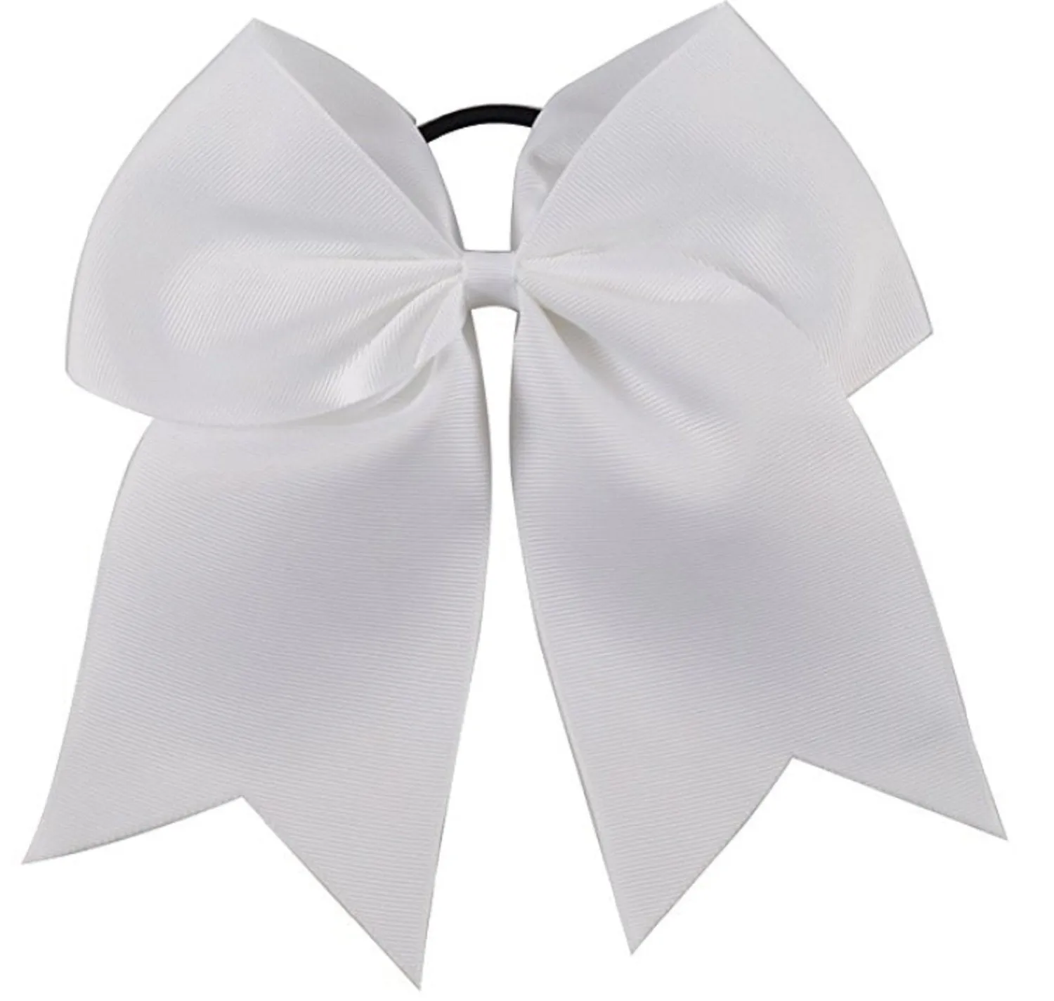 Kenz Laurenz Cheer Bows White Cheerleading Softball - Gifts for Girls and Women Team Bow with Ponytail Holder Complete Your Cheerleader Outfit Uniform Strong Hair Ties Bands Elastics (1)