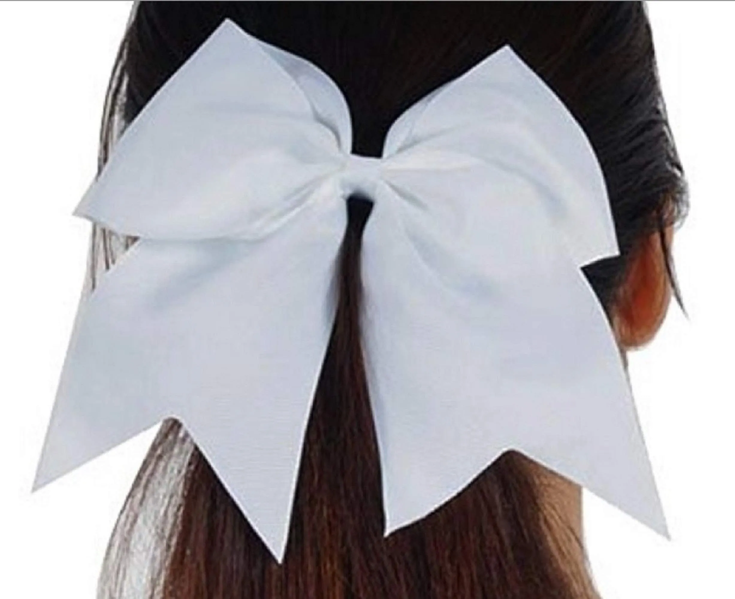 Kenz Laurenz Glitter Cheer Bows - Cheerleading Softball Gifts for Girls and Women Team Bow with Ponytail Holder Complete Your Cheerleader Outfit Uniform Strong Hair Ties Bands Elastics (1) (Black)