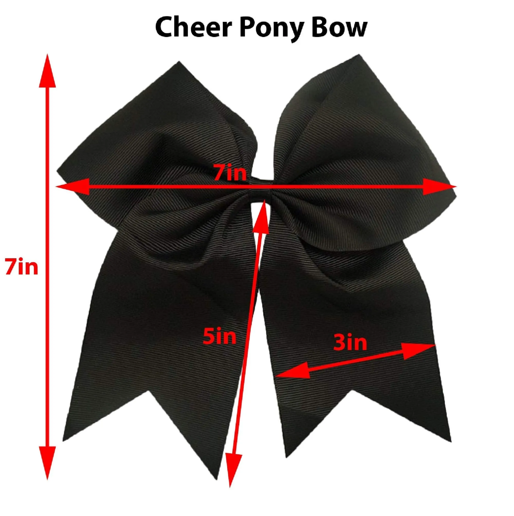 Kenz Laurenz Glitter Cheer Bows - Cheerleading Softball Gifts for Girls and Women Team Bow with Ponytail Holder Complete Your Cheerleader Outfit Uniform Strong Hair Ties Bands Elastics (1) (Silver)
