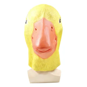 LaTeX Duck Mask Small Yellow Duck Dance Mask Halloween Animal Mask Goose Head Cover Cosplay Props