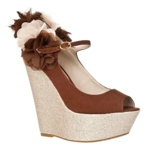 Loye High Heel Concealed Platform Wedge With Rillflower
