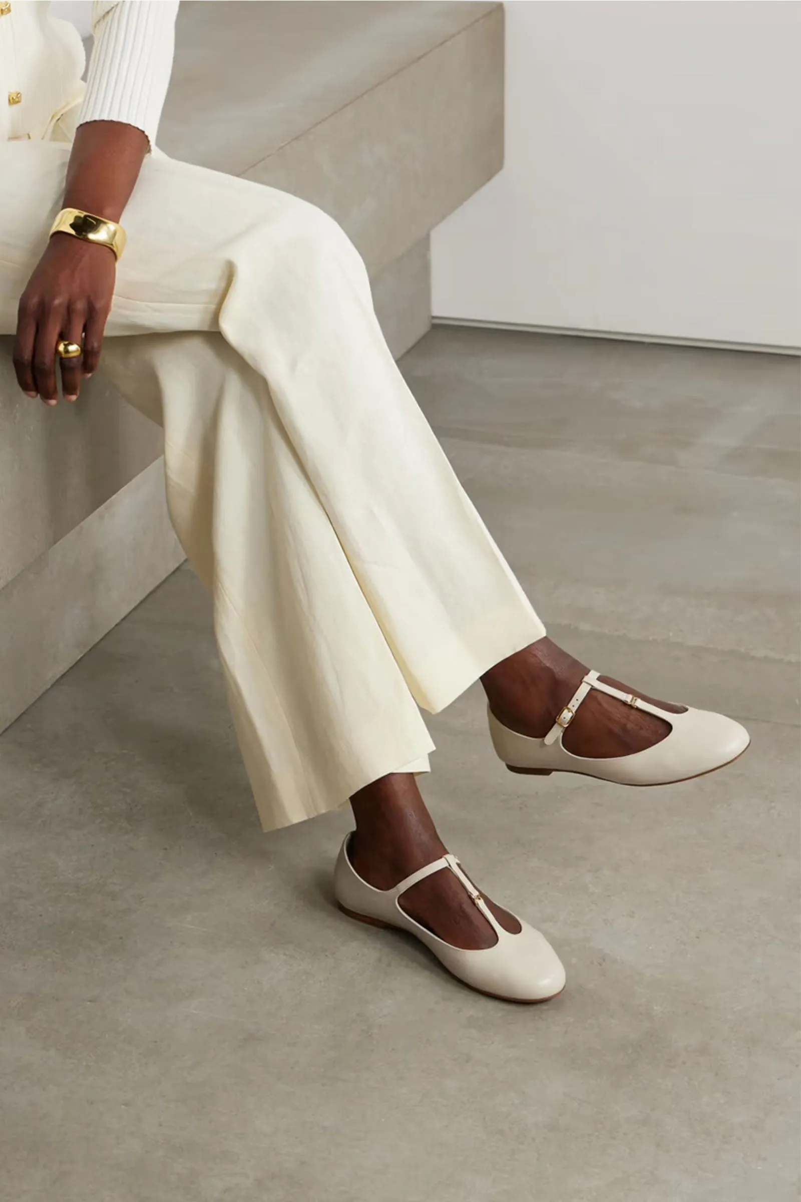 Marcie Embellished Leather Ballet Flats