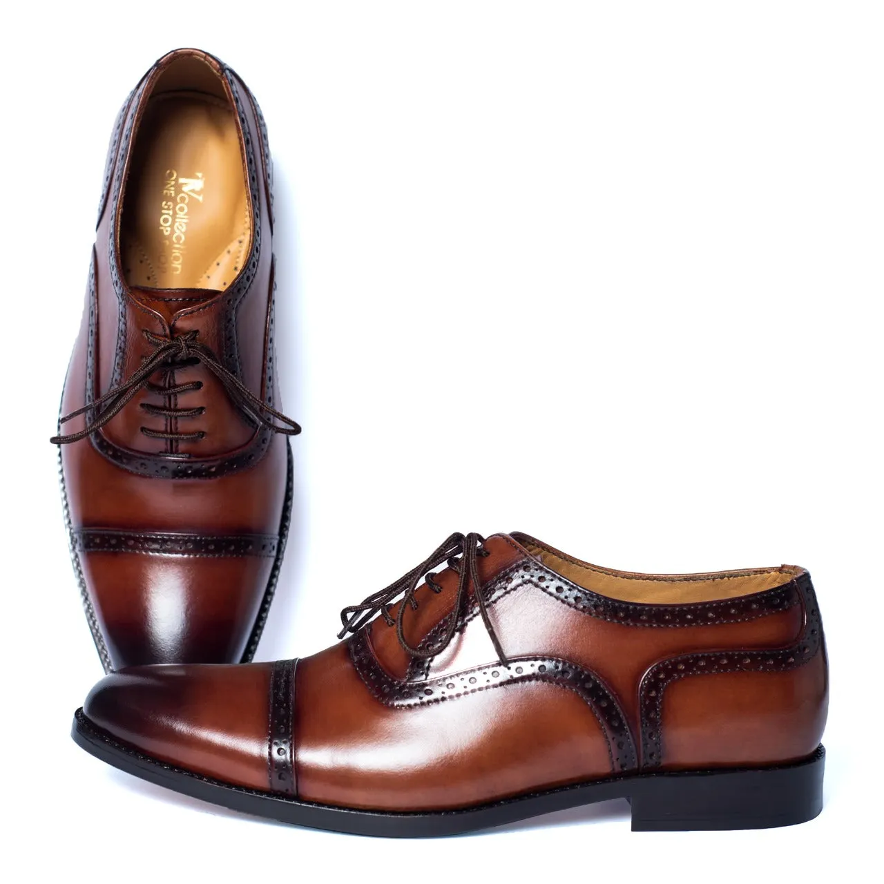Men's Brown Brogues leather shoes - TnV collection