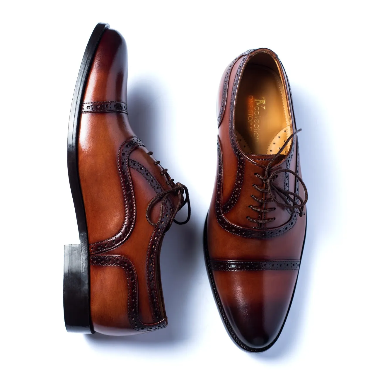 Men's Brown Brogues leather shoes - TnV collection