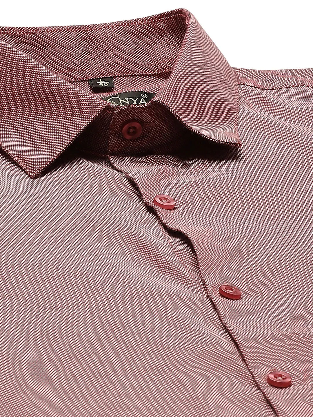 Men's Cotton Mauve Self Design Classic Formal Shirt - Sojanya