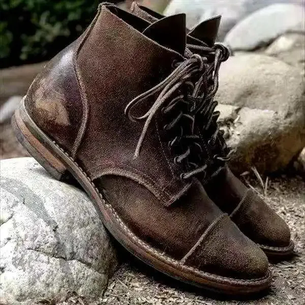 Men's Leather Lace-up Ankle Boots