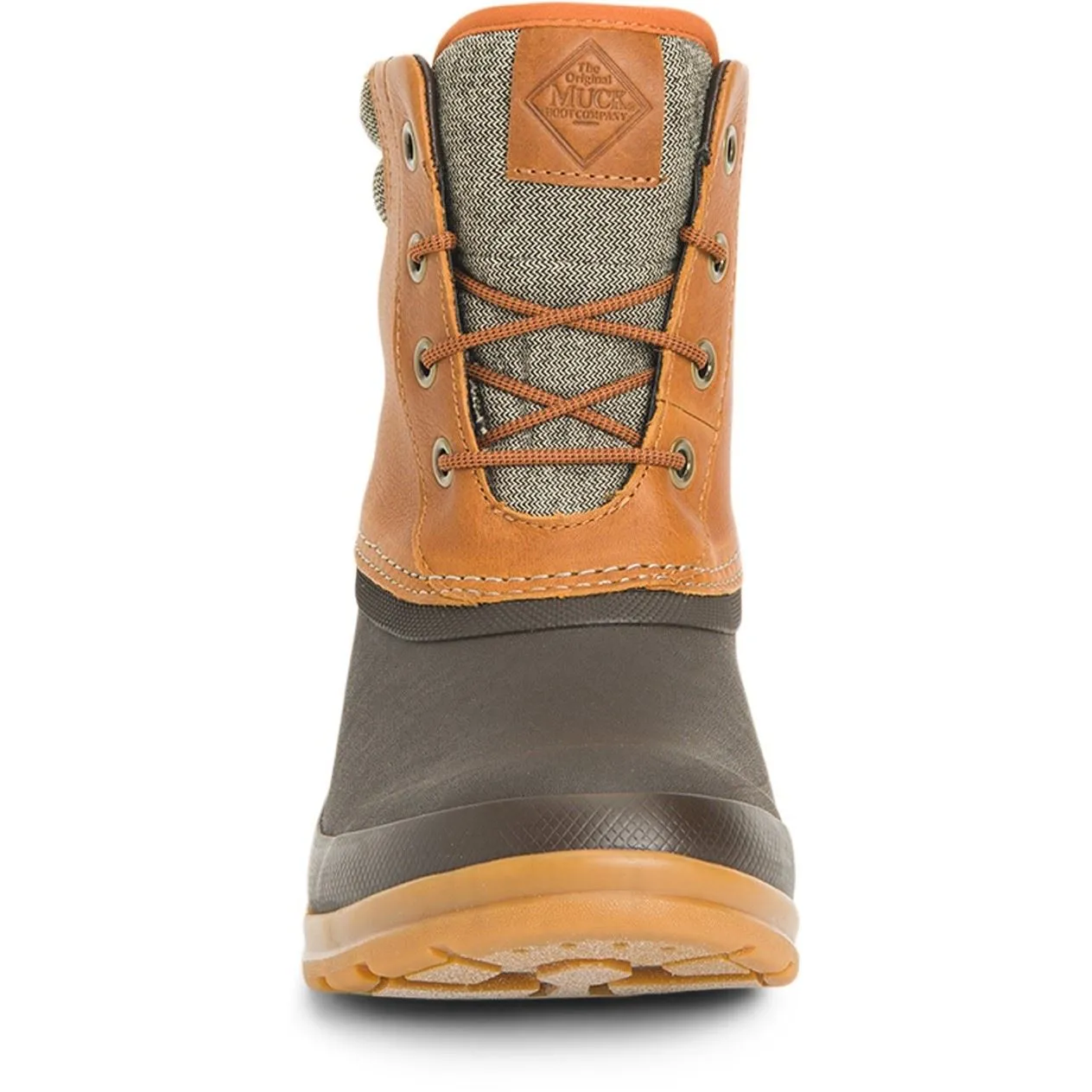 Muck Boots Originals Duck Lace Brown Rubber Leather Mens Wellingtons