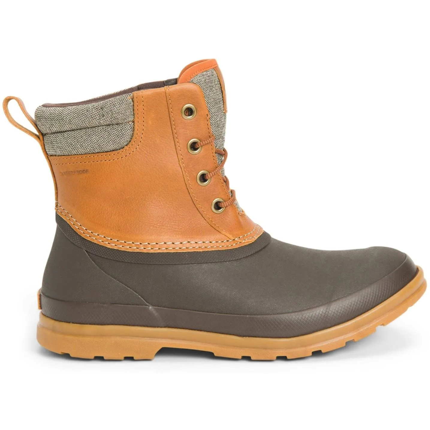 Muck Boots Originals Duck Lace Brown Rubber Leather Mens Wellingtons