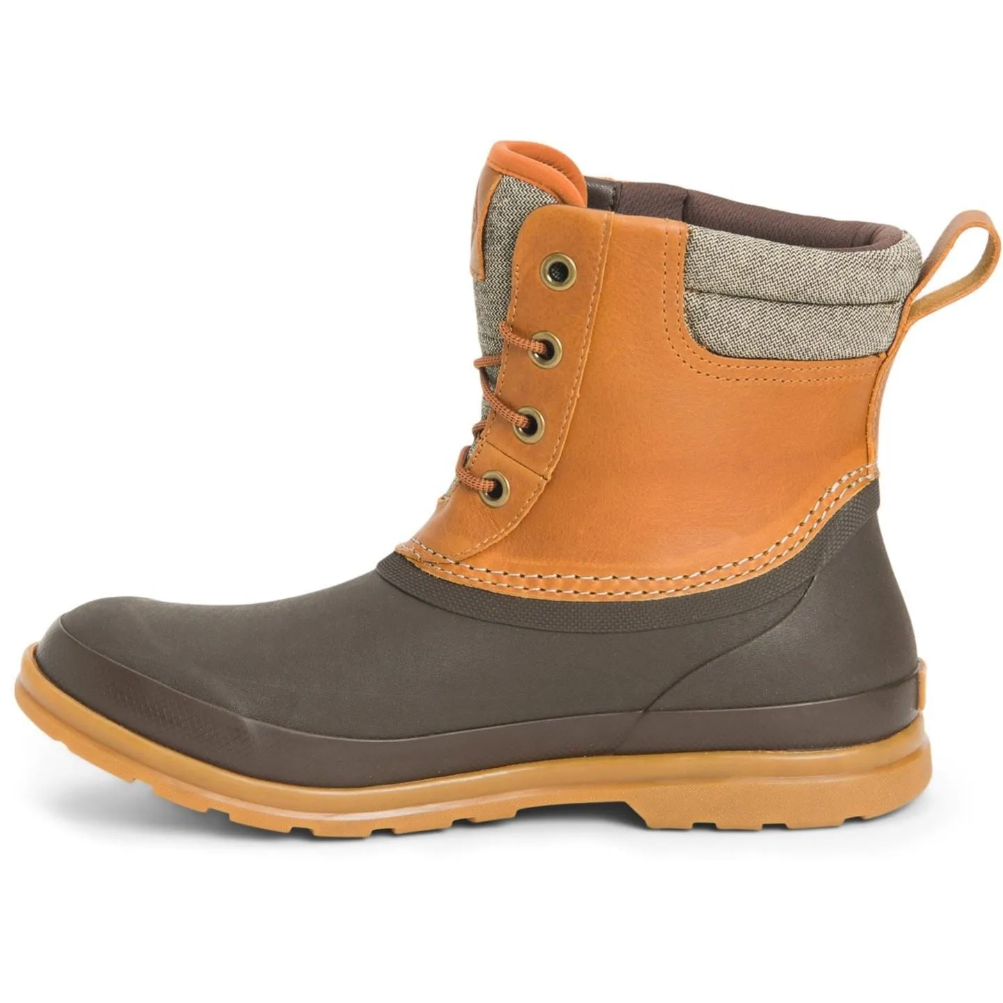 Muck Boots Originals Duck Lace Brown Rubber Leather Mens Wellingtons