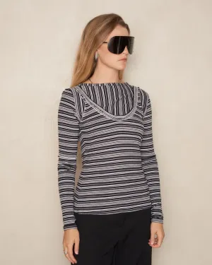 Night Stripe Double Jersey Cardigan
