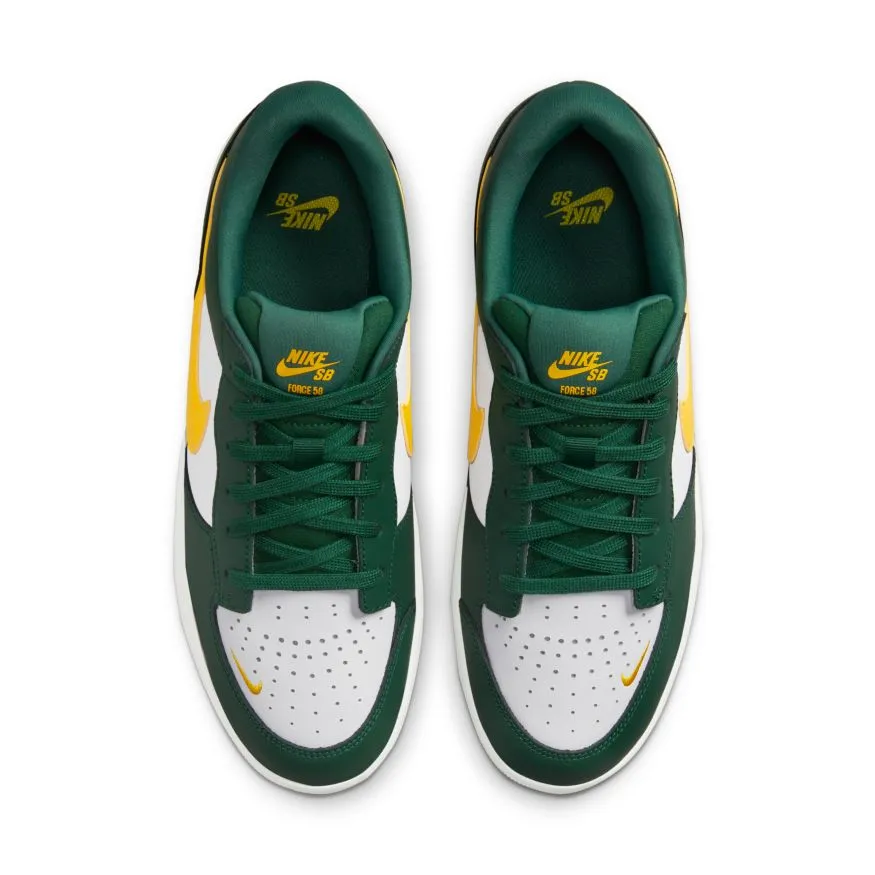 Nike SB Force 58 Premium Skateboard Shoe - Gorge Green/Tour Yellow-White