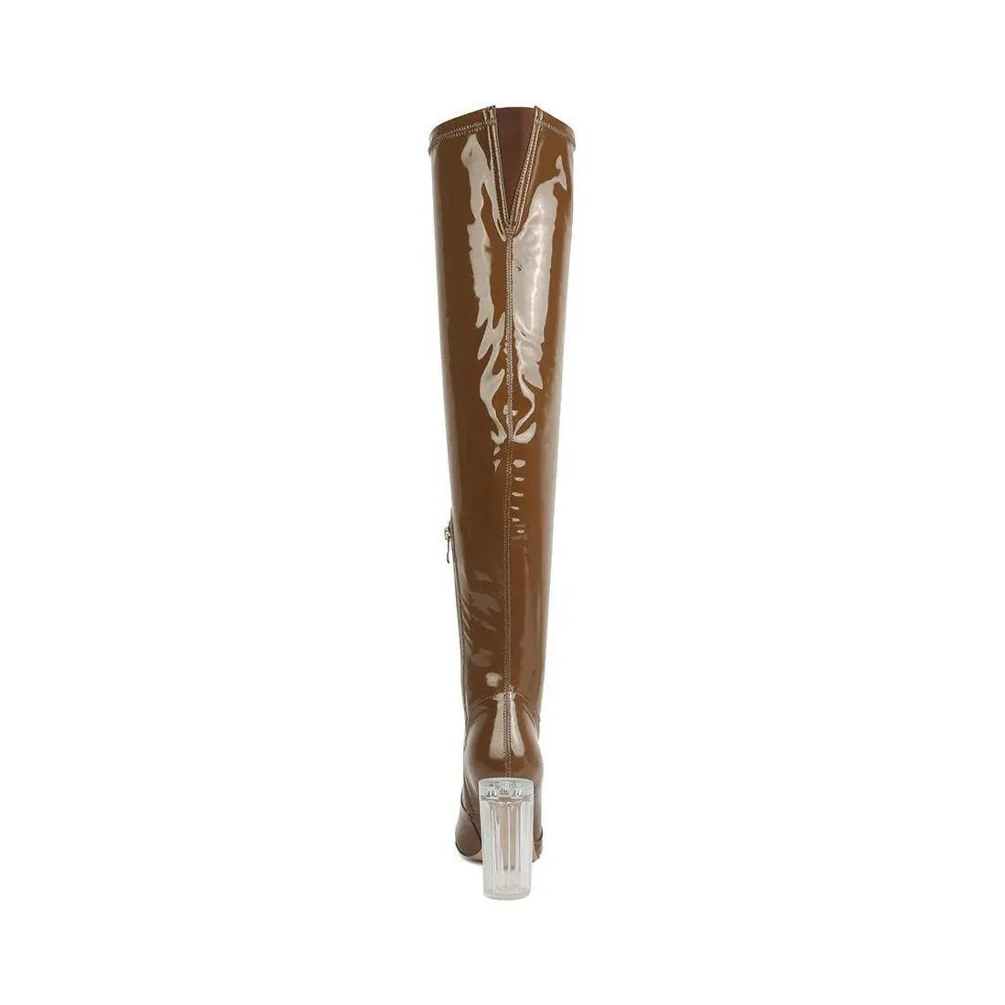 Noire Patent PU Thigh High Long Boots