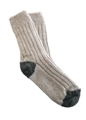 Oatmeal Irish Merino Wool Socks | Large