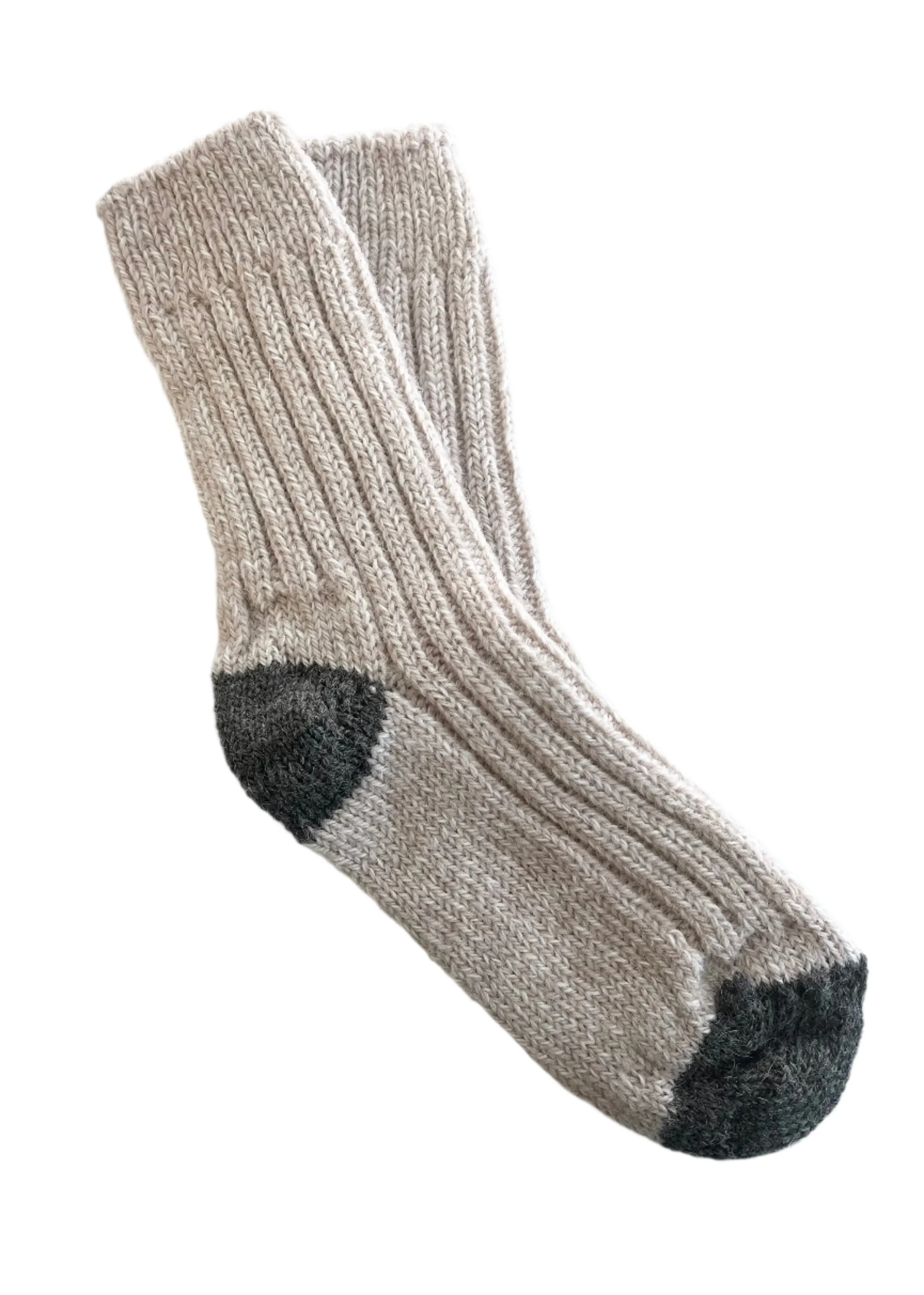 Oatmeal Irish Merino Wool Socks | Large