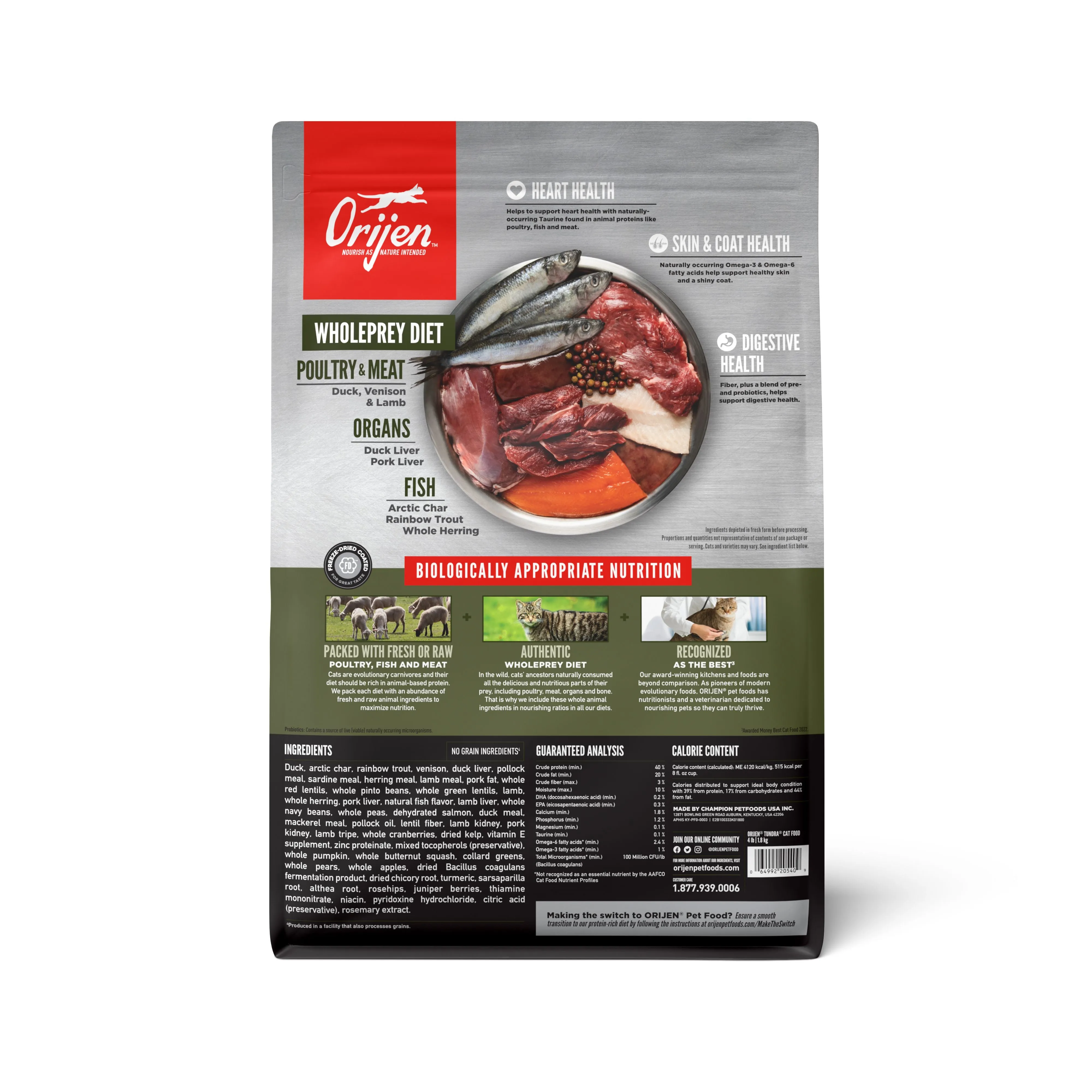 ORIJEN Tundra Biologically Appropriate Dry Cat Food 1.8kg
