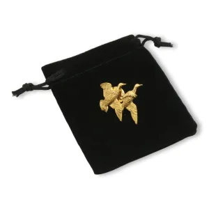 Pair of Ducks Gold Plated Lapel Pin Badge