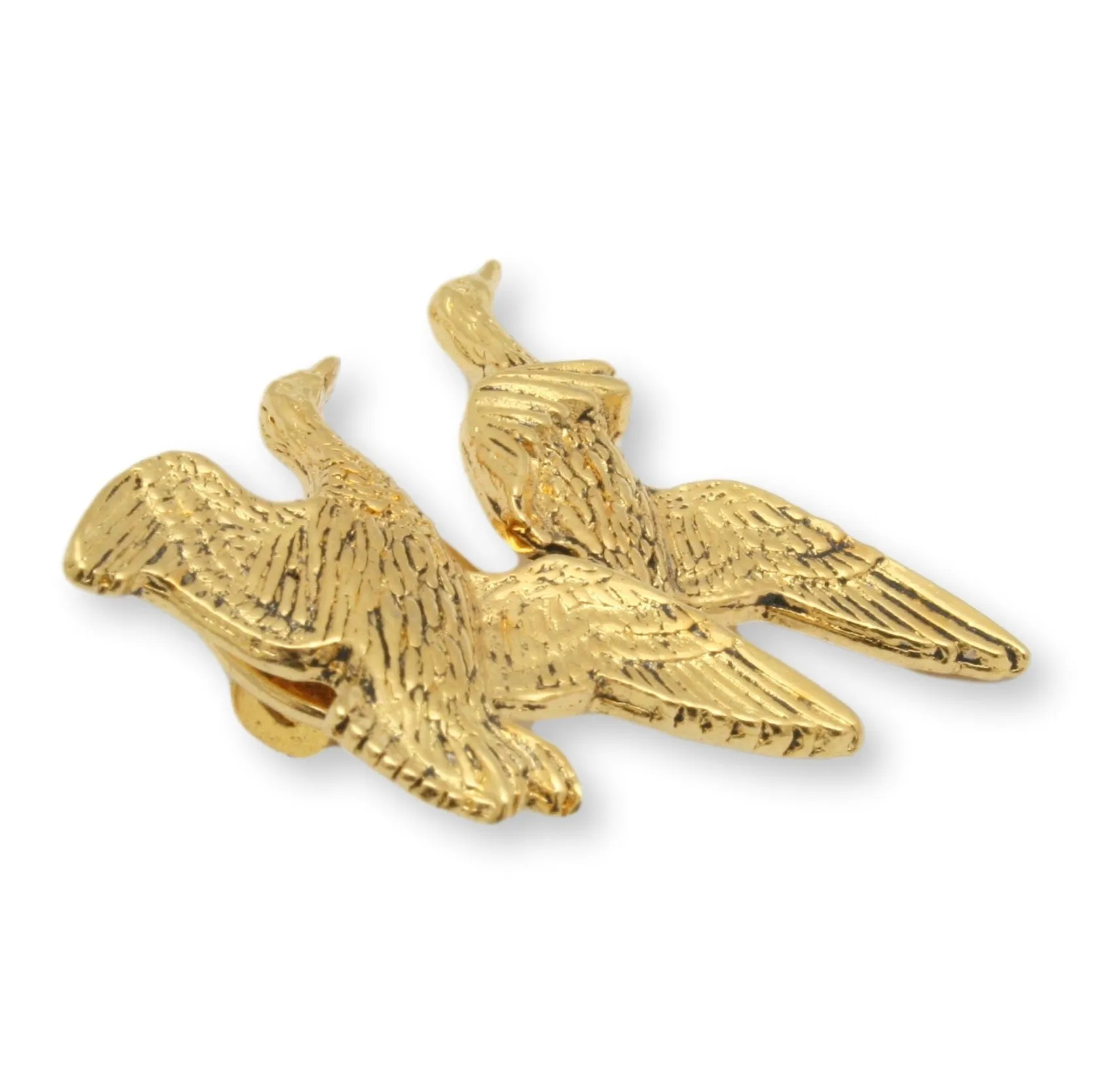 Pair of Ducks Gold Plated Lapel Pin Badge